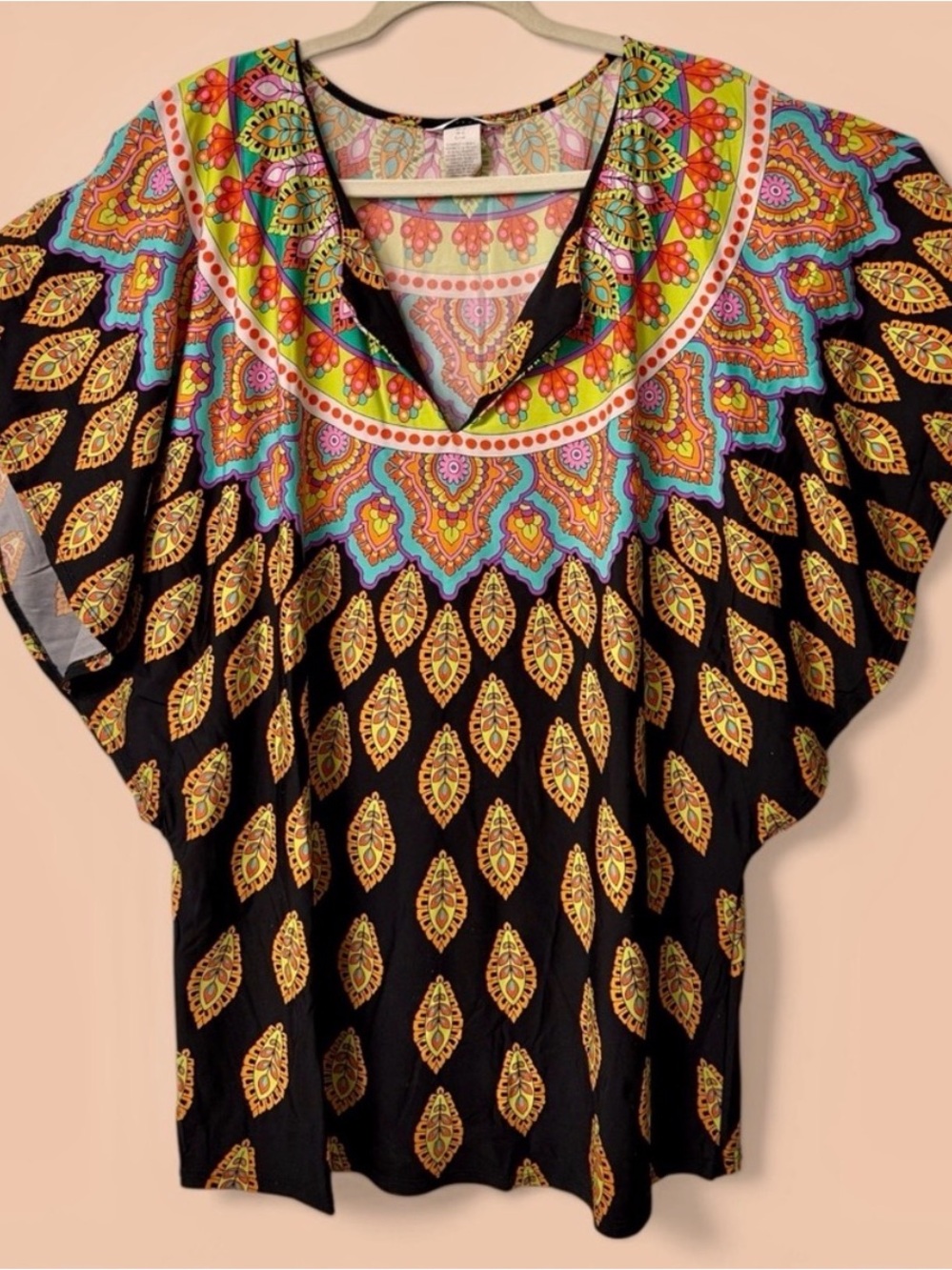 Trina Turk Moroccan Medallion Caftan Swim Cover Up L Resort Tunic - Picture 2 of 11